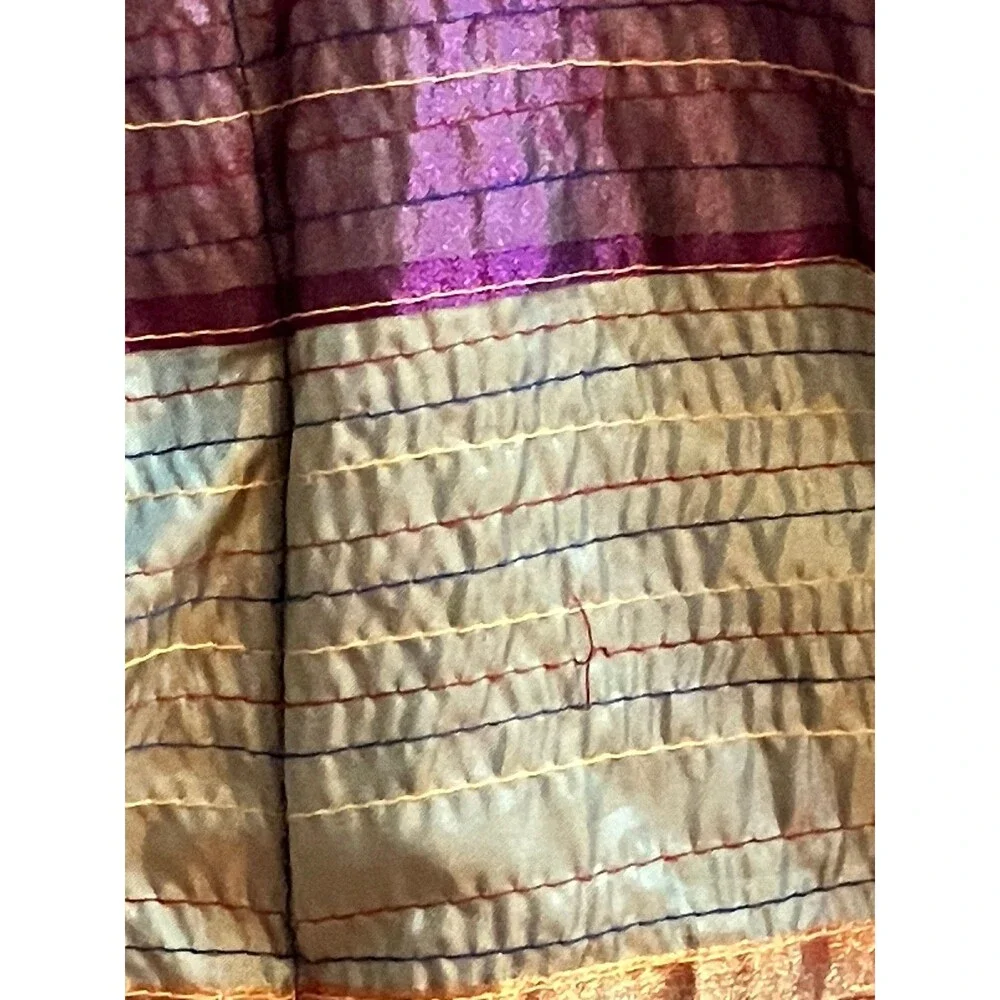 iridescent Wamsutta Standard 2 Pillow Shams Set 2 Blue Multicolor Striped 20x26